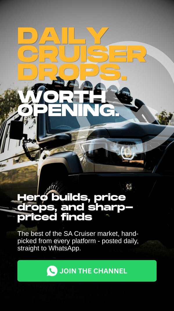Daily Cruiser drops. Worth opening. Hero builds, price drops and sharp-priced finds: the best of the SA Cruiser market, hand-picked and posted daily to WhatsApp. Join the channel.