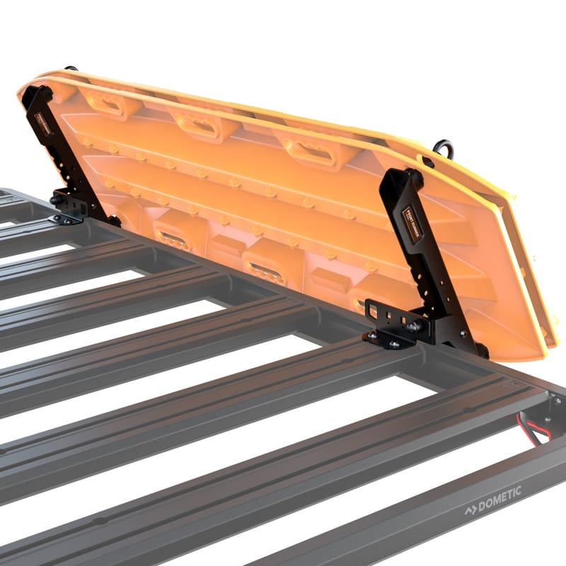 Slimline 3 recovery board side mount holding an orange recovery board on the rack