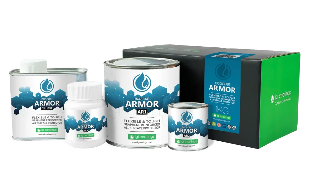 Ecocoat Armor kit: AR1, AR2, AR3 and diluent tins with box