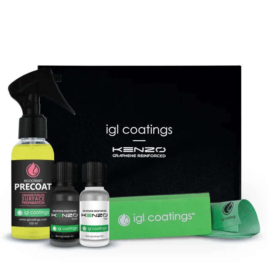 Ecocoat Kenzo kit with base and top bottles, Precoat spray and applicator