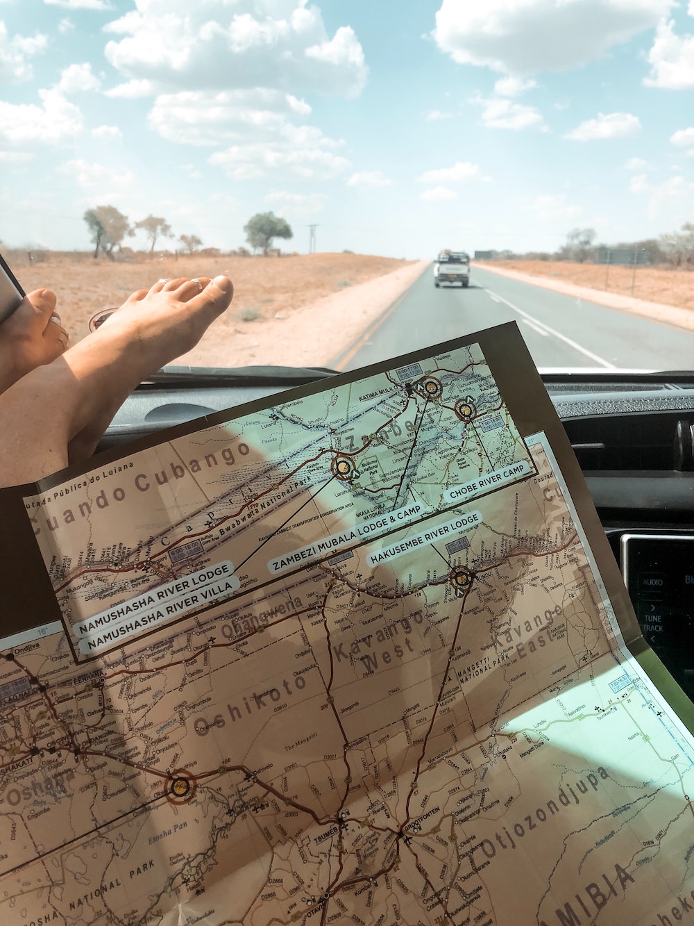 Route map and planning for a South African overlanding adventure in a Land Cruiser