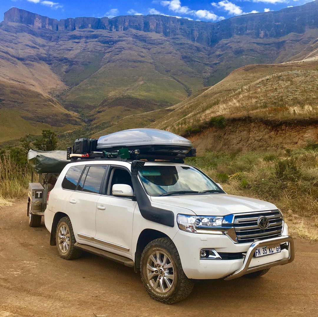 Close-up of a bull bar fitted to a Land Cruiser